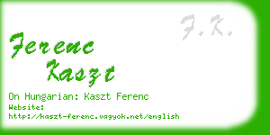 ferenc kaszt business card